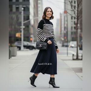 MICHAEL Michael Kors Black Leather Ankle Boots with Silver Heel Size 6.5M NWB